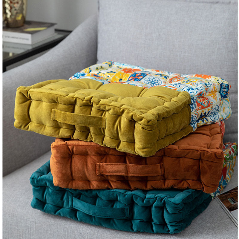 Printed Square Velvet Floor Pillows